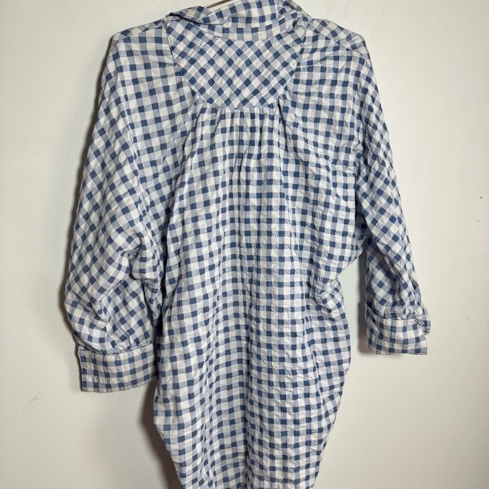 Anthropologie Blue and White Gingham Mini Dress - Picture 8 of 10